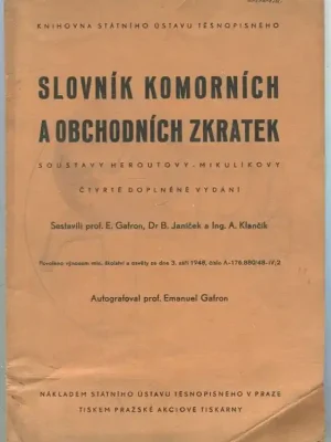 Slovník komorních a obchodních zkratek soustavy Heroutovy-Mikulíkovy Objednat Nyní